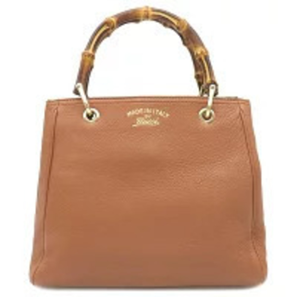 Gucci bag Bamboo Shopper Leather Brown Handbag Shoulder